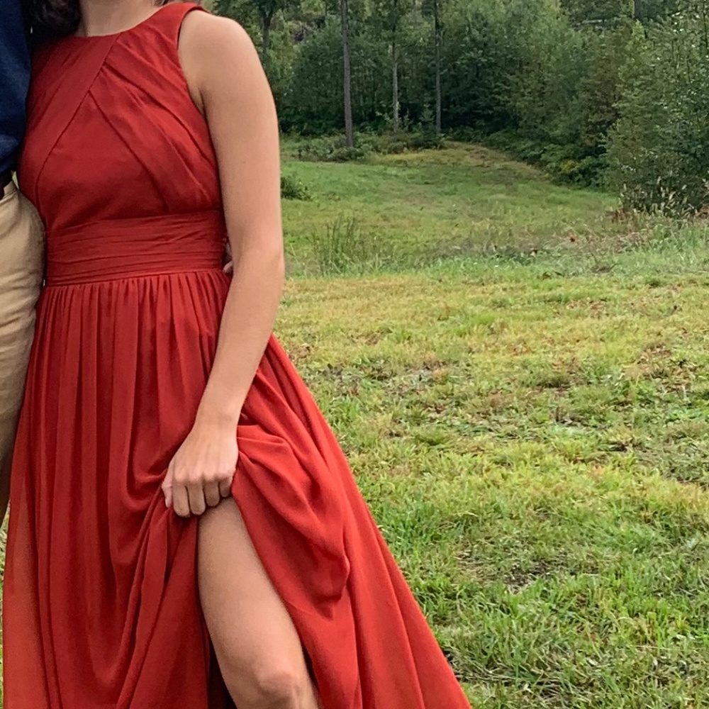 Rust Orange Formal Dress (Prom/Bridesmaid) - Petite Size 2